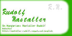 rudolf mastaller business card